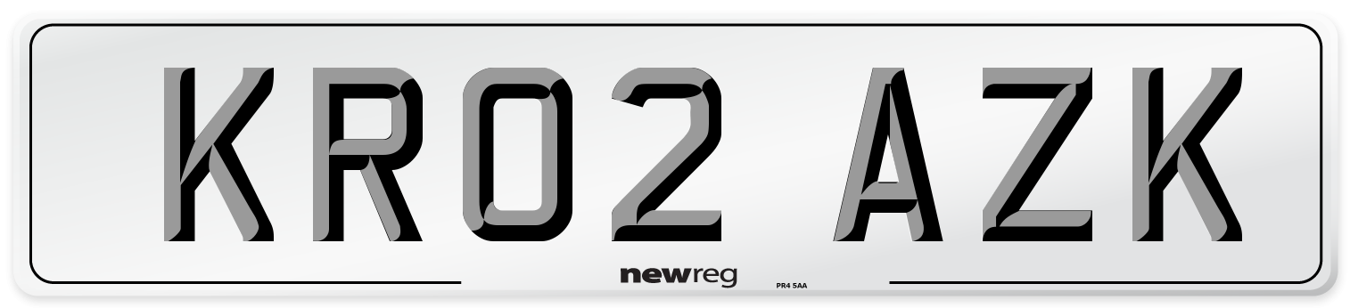 KR02 AZK Number Plate from New Reg